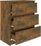 vidaXL - Dressoir - 60x35x76 - cm - bewerkt - hout - gerookt - eikenkleurig