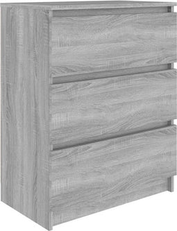 vidaXL - Dressoir - 60x35x76 - cm - bewerkt - hout - grijs - sonoma - eikenkleurig