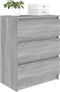 vidaXL - Dressoir - 60x35x76 - cm - bewerkt - hout - grijs - sonoma - eikenkleurig