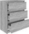 vidaXL - Dressoir - 60x35x76 - cm - bewerkt - hout - grijs - sonoma - eikenkleurig