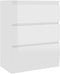 vidaXL - Dressoir - 60x35x76 - cm - bewerkt - hout - hoogglans - wit