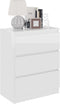 vidaXL - Dressoir - 60x35x76 - cm - bewerkt - hout - hoogglans - wit