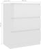 vidaXL - Dressoir - 60x35x76 - cm - bewerkt - hout - hoogglans - wit