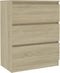 vidaXL - Dressoir - 60x35x76 - cm - bewerkt - hout - sonoma - eikenkleurig