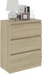 vidaXL - Dressoir - 60x35x76 - cm - bewerkt - hout - sonoma - eikenkleurig