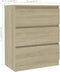 vidaXL - Dressoir - 60x35x76 - cm - bewerkt - hout - sonoma - eikenkleurig