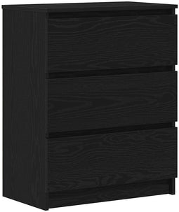 vidaXL - Dressoir - 60x35x76 - cm - bewerkt - hout - zwart - eikenkleurig