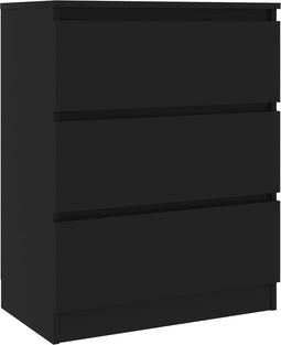 vidaXL - Dressoir - 60x35x76 - cm - bewerkt - hout - zwart