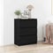 vidaXL - Dressoir - 60x35x76 - cm - bewerkt - hout - zwart - eikenkleurig