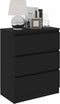 vidaXL - Dressoir - 60x35x76 - cm - bewerkt - hout - zwart