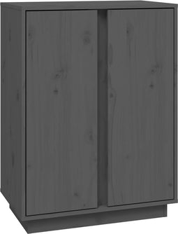 vidaXL - Dressoir - 60x35x80 - cm - massief - grenenhout - grijs