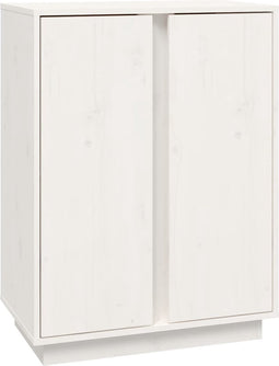 vidaXL - Dressoir - 60x35x80 - cm - massief - grenenhout - wit
