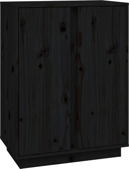 vidaXL - Dressoir - 60x35x80 - cm - massief - grenenhout - zwart