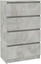 vidaXL - Dressoir - 60x35x98,5 - cm - bewerkt - hout - betongrijs