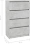 vidaXL - Dressoir - 60x35x98,5 - cm - bewerkt - hout - betongrijs