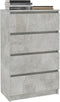 vidaXL - Dressoir - 60x35x98,5 - cm - bewerkt - hout - betongrijs