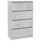 vidaXL - Dressoir - 60x35x98,5 - cm - bewerkt - hout - betongrijs