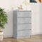 vidaXL - Dressoir - 60x35x98,5 - cm - bewerkt - hout - betongrijs