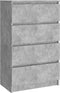 vidaXL - Dressoir - 60x35x98,5 - cm - bewerkt - hout - betongrijs
