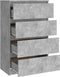 vidaXL - Dressoir - 60x35x98,5 - cm - bewerkt - hout - betongrijs