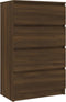 vidaXL - Dressoir - 60x35x98,5 - cm - bewerkt - hout - bruin - eikenkleur