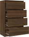 vidaXL - Dressoir - 60x35x98,5 - cm - bewerkt - hout - bruin - eikenkleur