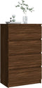 vidaXL - Dressoir - 60x35x98,5 - cm - bewerkt - hout - bruin - eikenkleur