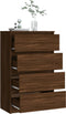 vidaXL - Dressoir - 60x35x98,5 - cm - bewerkt - hout - bruin - eikenkleur