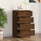 vidaXL - Dressoir - 60x35x98,5 - cm - bewerkt - hout - bruin - eikenkleur