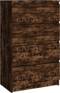 vidaXL - Dressoir - 60x35x98,5 - cm - bewerkt - hout - gerookt - eikenkleurig