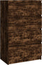 vidaXL - Dressoir - 60x35x98,5 - cm - bewerkt - hout - gerookt - eikenkleurig