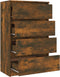 vidaXL - Dressoir - 60x35x98,5 - cm - bewerkt - hout - gerookt - eikenkleurig