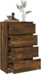 vidaXL - Dressoir - 60x35x98,5 - cm - bewerkt - hout - gerookt - eikenkleurig