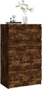 vidaXL - Dressoir - 60x35x98,5 - cm - bewerkt - hout - gerookt - eikenkleurig