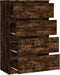 vidaXL - Dressoir - 60x35x98,5 - cm - bewerkt - hout - gerookt - eikenkleurig