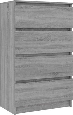 vidaXL - Dressoir - 60x35x98,5 - cm - bewerkt - hout - grijs - sonoma - eikenkleurig