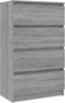 vidaXL - Dressoir - 60x35x98,5 - cm - bewerkt - hout - grijs - sonoma - eikenkleurig