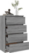 vidaXL - Dressoir - 60x35x98,5 - cm - bewerkt - hout - grijs - sonoma - eikenkleurig