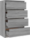vidaXL - Dressoir - 60x35x98,5 - cm - bewerkt - hout - grijs - sonoma - eikenkleurig