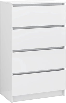 vidaXL - Dressoir - 60x35x98,5 - cm - bewerkt - hout - hoogglans - wit