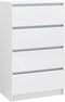 vidaXL - Dressoir - 60x35x98,5 - cm - bewerkt - hout - hoogglans - wit