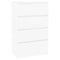 vidaXL - Dressoir - 60x35x98,5 - cm - bewerkt - hout - hoogglans - wit