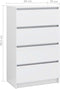 vidaXL - Dressoir - 60x35x98,5 - cm - bewerkt - hout - hoogglans - wit