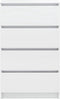 vidaXL - Dressoir - 60x35x98,5 - cm - bewerkt - hout - hoogglans - wit