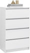 vidaXL - Dressoir - 60x35x98,5 - cm - bewerkt - hout - hoogglans - wit