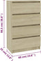 vidaXL - Dressoir - 60x35x98,5 - cm - bewerkt - hout - sonoma - eikenkleurig