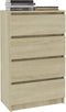 vidaXL - Dressoir - 60x35x98,5 - cm - bewerkt - hout - sonoma - eikenkleurig