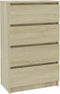 vidaXL - Dressoir - 60x35x98,5 - cm - bewerkt - hout - sonoma - eikenkleurig