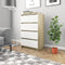 vidaXL - Dressoir - 60x35x98,5 - cm - bewerkt - hout - wit - en - sonoma - eikenkleurig