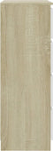 vidaXL - Dressoir - 60x35x98,5 - cm - bewerkt - hout - wit - en - sonoma - eikenkleurig